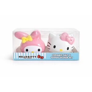 Hello Kitty My Melody Ceramic Salt Pepper Shaker Set‎ Sanrio Licensed New